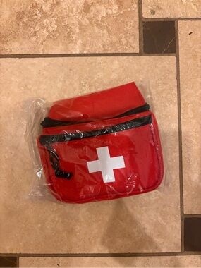 Red First Aid Pouch with White Cross